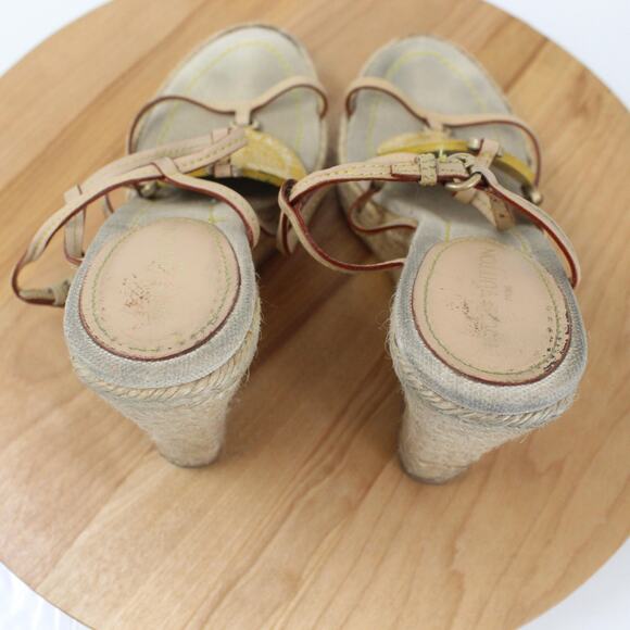 Vintage Louis Vuitton Espadrille Womens 7.5 Wedge Sandals Trunks Bags Collection - Picture 8 of 9